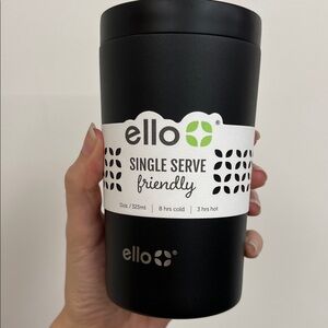 Ello 11oz Insulated Stainless Steel Travel Mug Cup Black Hot & Cold Beverages